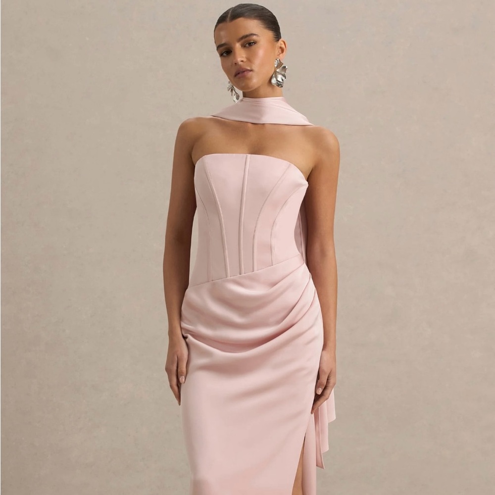 Club L London Joseline Satin Corset Dress
